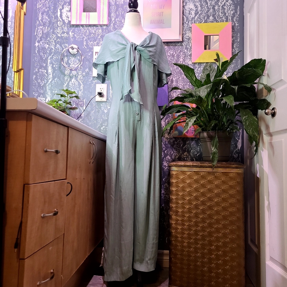 1980s turquoise jumpsuit